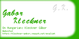 gabor kleckner business card